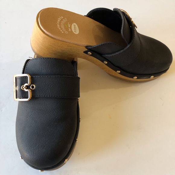 Dr Scholls Classic Clogs Shoes Women's 6M Black Throwback Mules